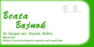 beata bajnok business card